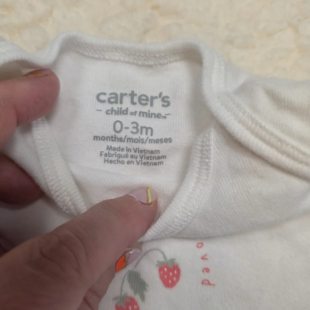 Baby Girl 4 Pc Bundle Carter’s 3M Floral Onesies Sleeper Pink
